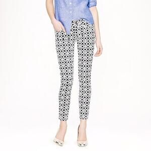 J. Crew Geometric Print Toothpick Skinny Jeans